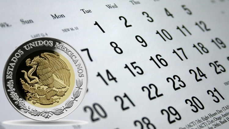 Calendario peso mexicano