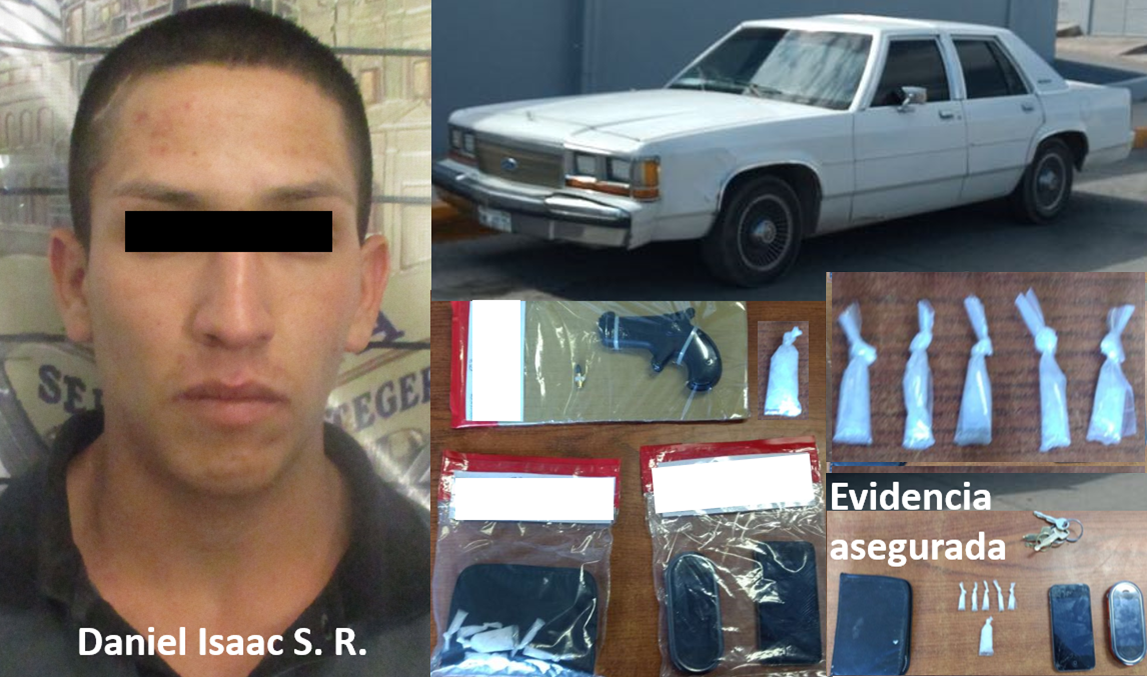 Detenido y evidencia
