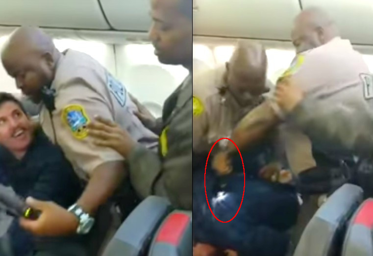 Policias lo electrocutan avion