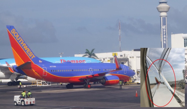 Avión de Southwest con una ventana rota aterriza de emergencia