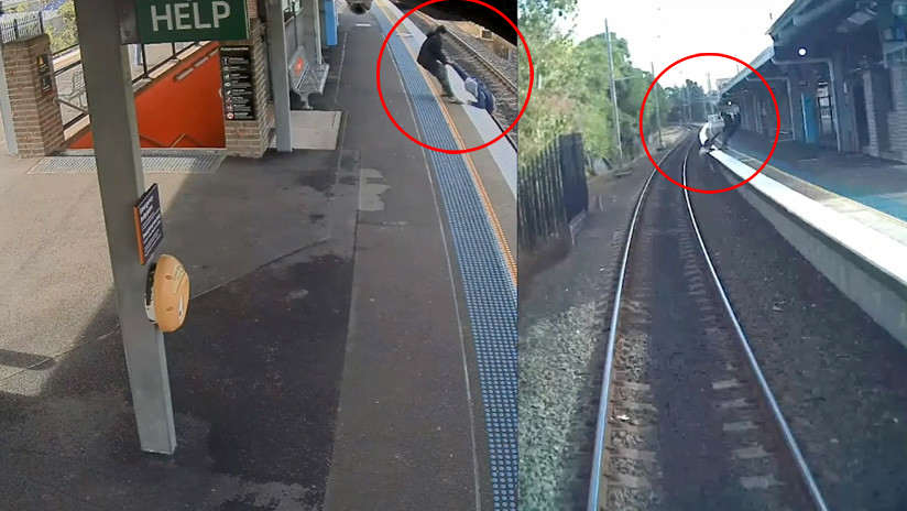 Tren por poco arrolla